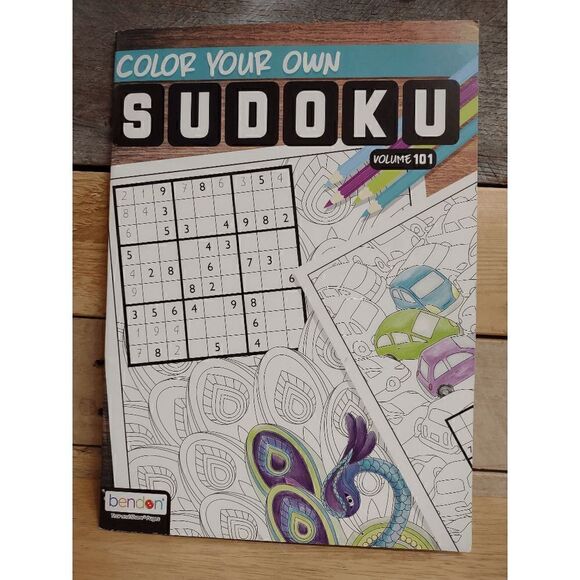 NEW - Color Your Own Sudoku 15 Page Book~ Bendon Volume 101 - Picture 1 of 2